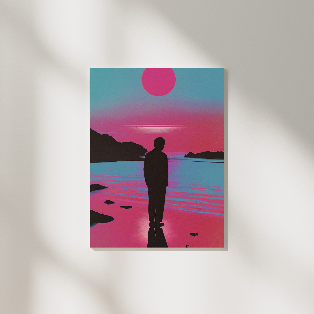 Man On Beach Poster