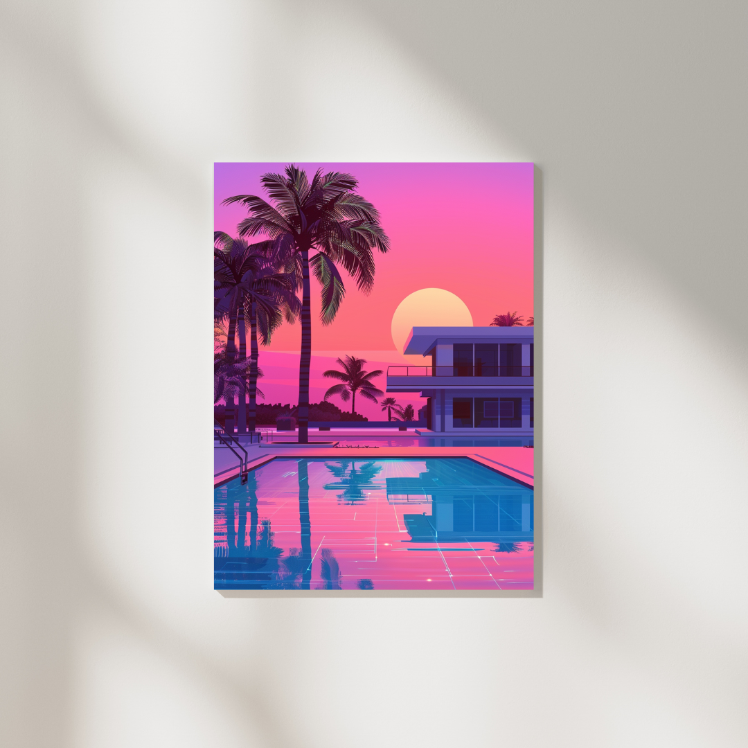 80s Miami Beach Front House Poster