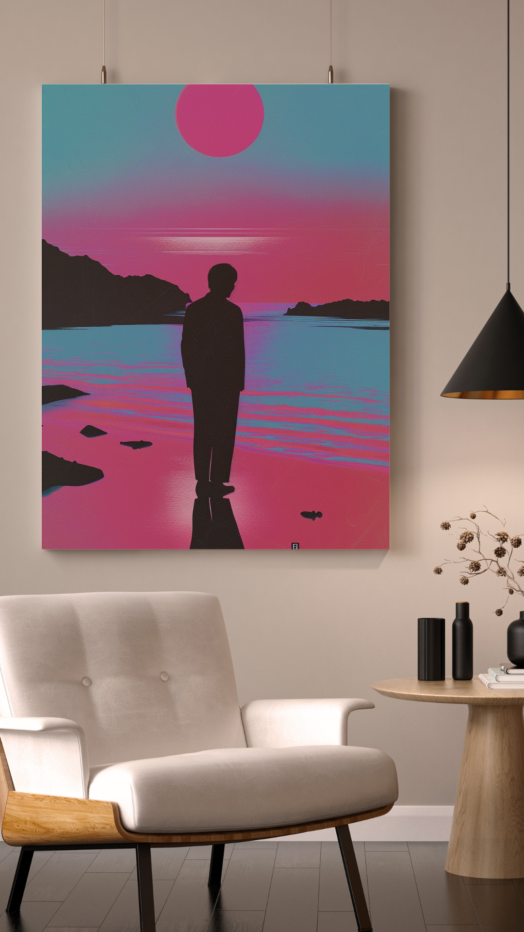 Man On Beach Poster