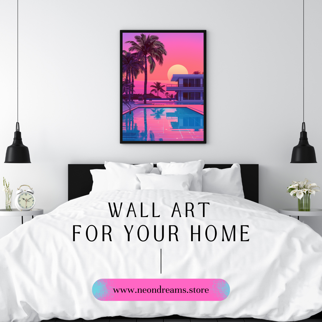 80s Miami Beach Front House Poster