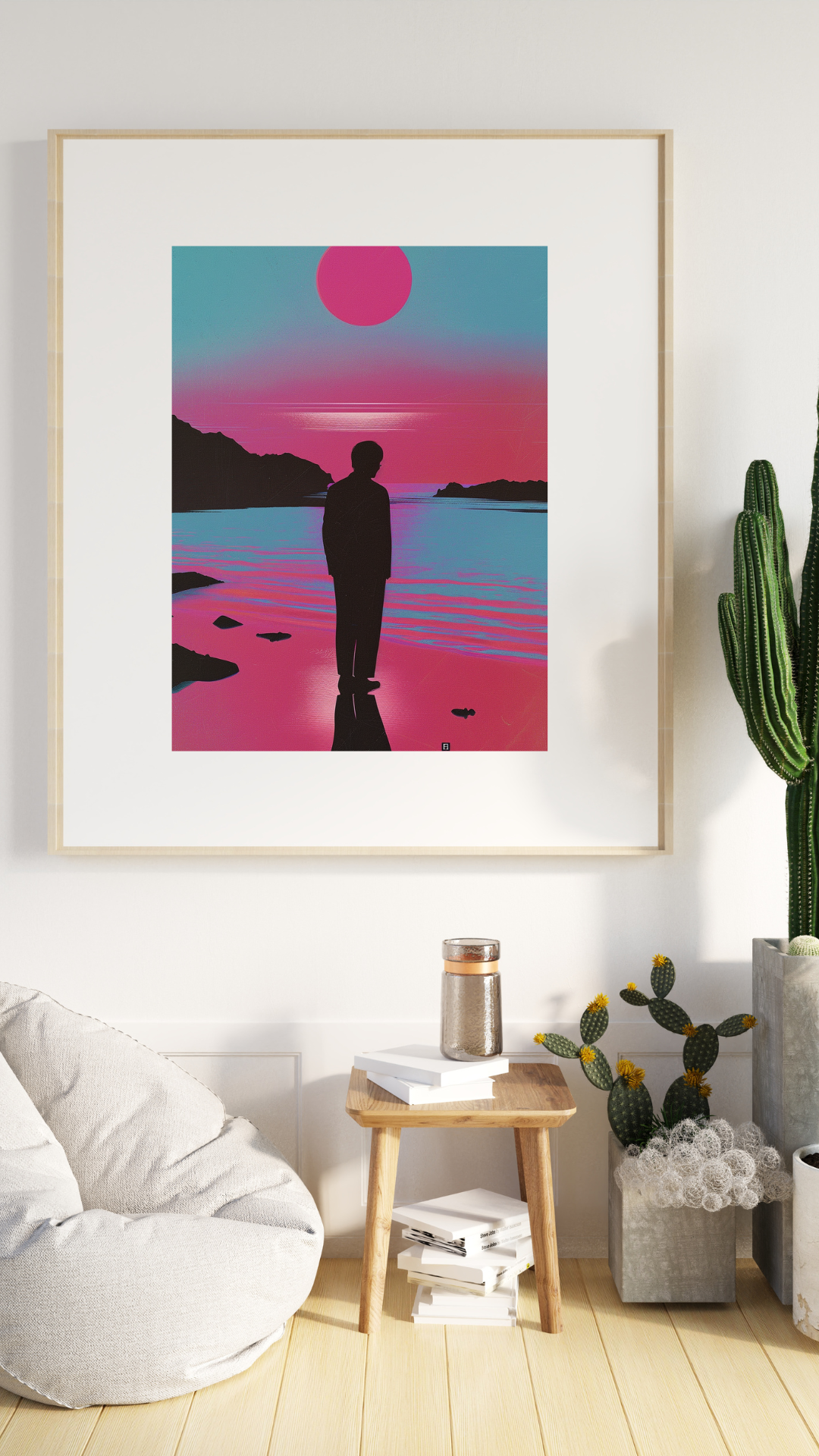 Man On Beach Poster
