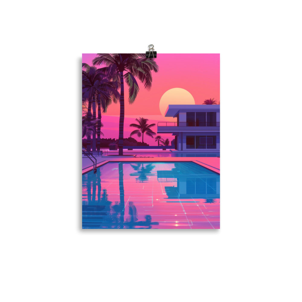 80s Miami Beach Front House Poster