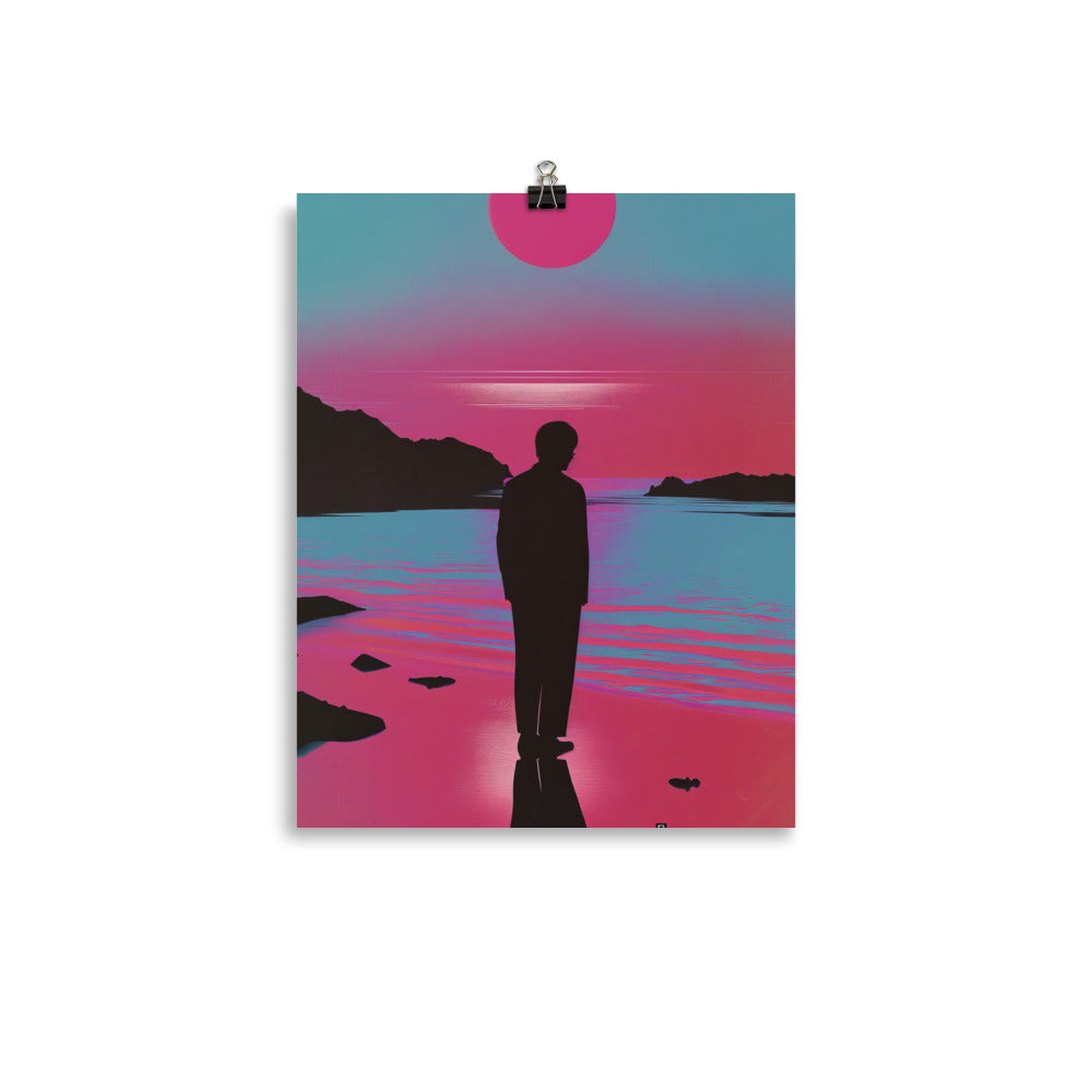 Man On Beach Poster
