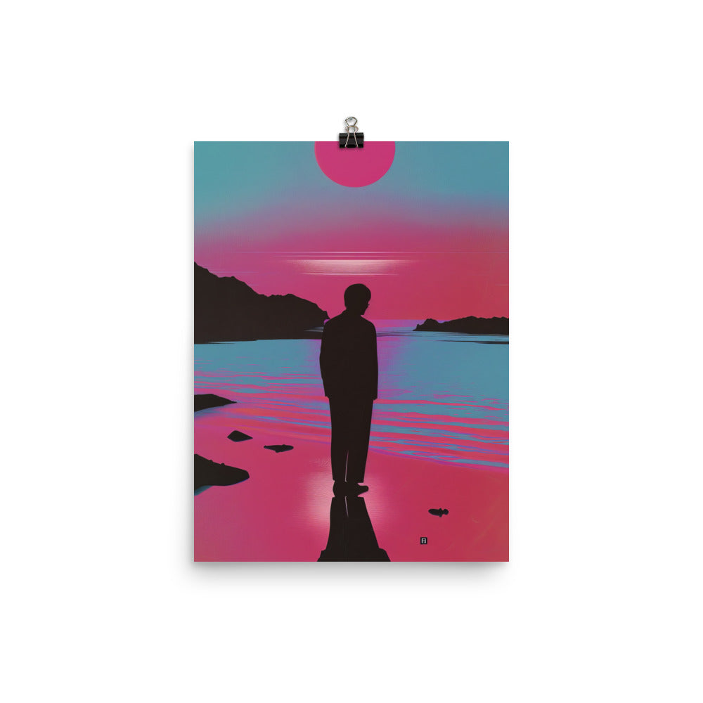Man On Beach Poster