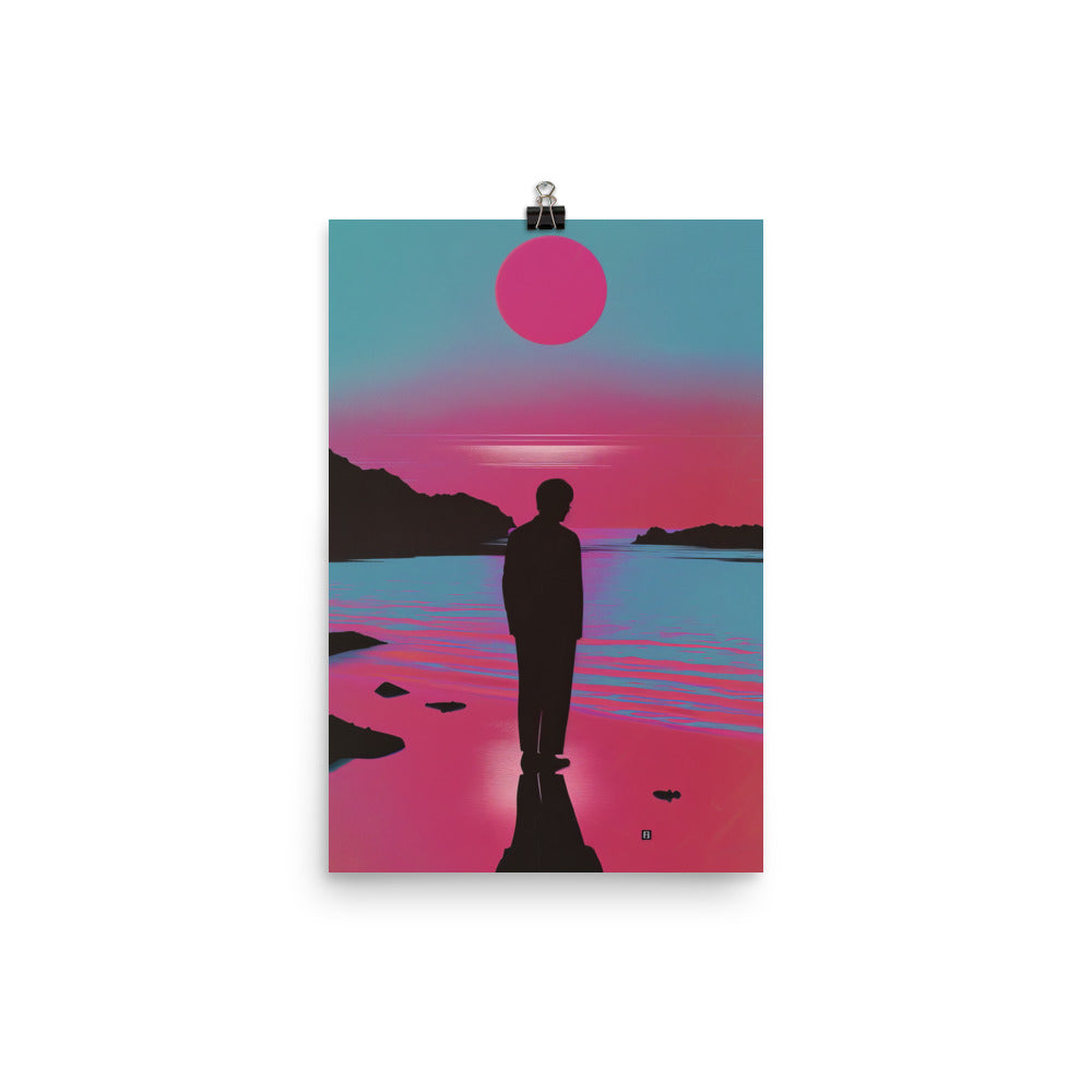 Man On Beach Poster
