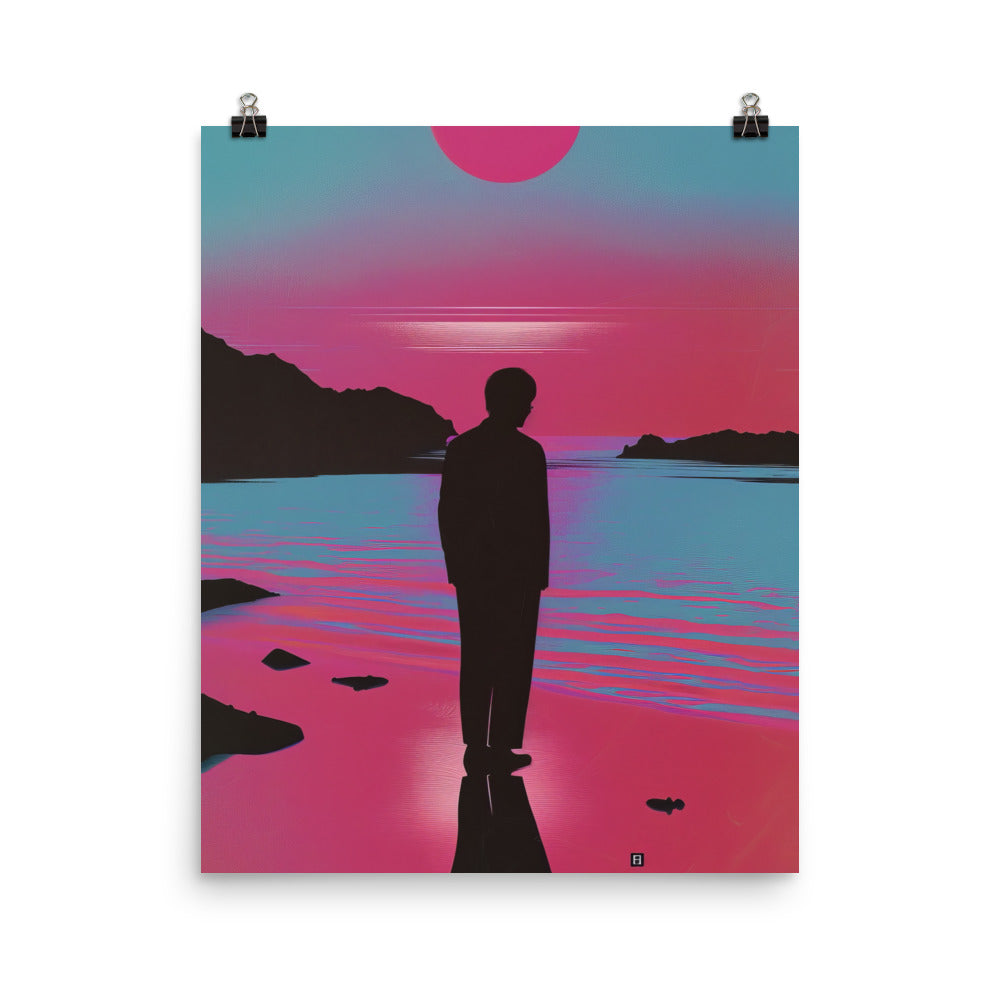 Man On Beach Poster