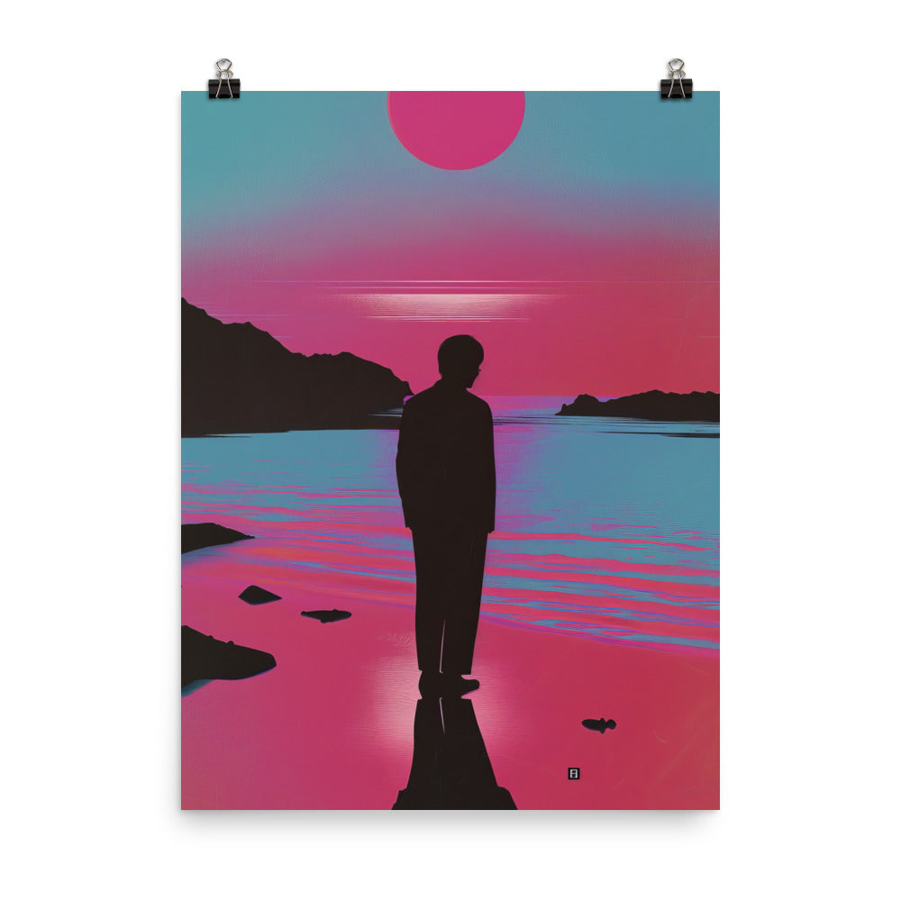 Man On Beach Poster