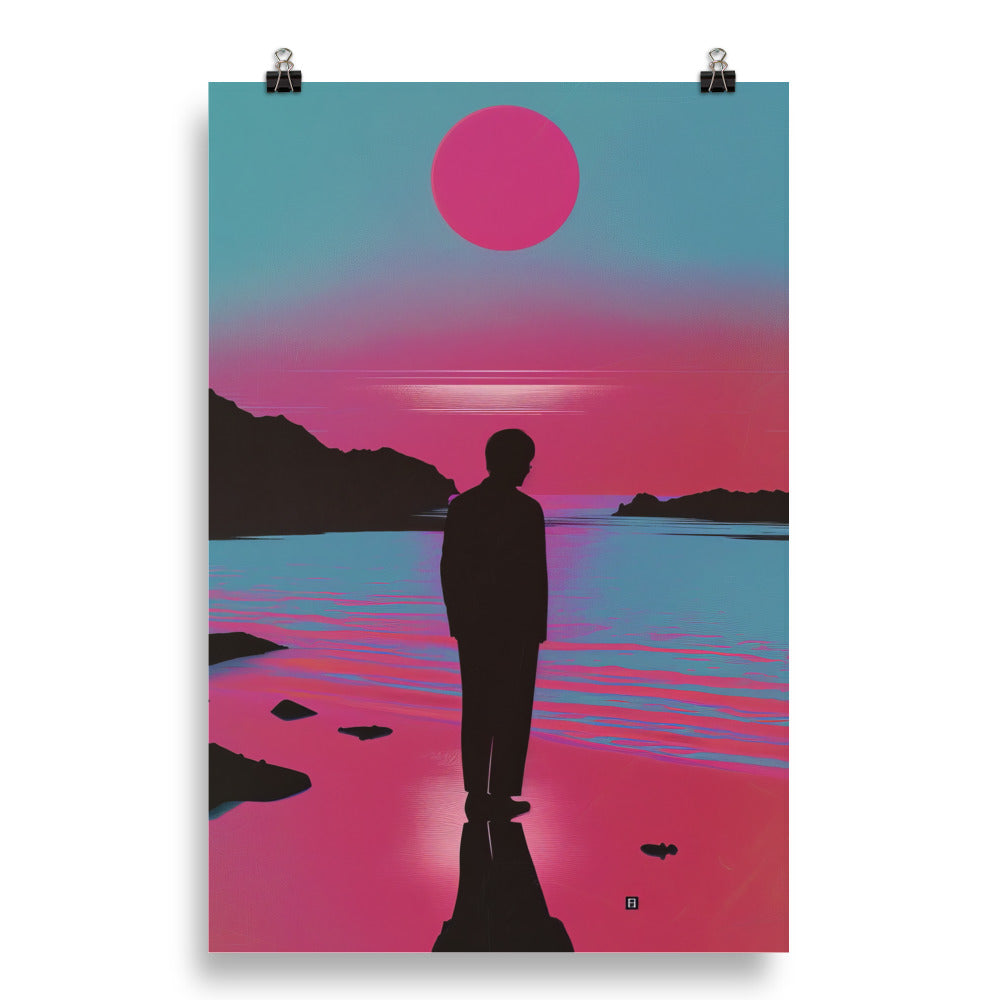 Man On Beach Poster