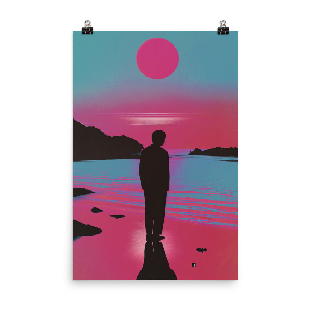 Man On Beach Poster