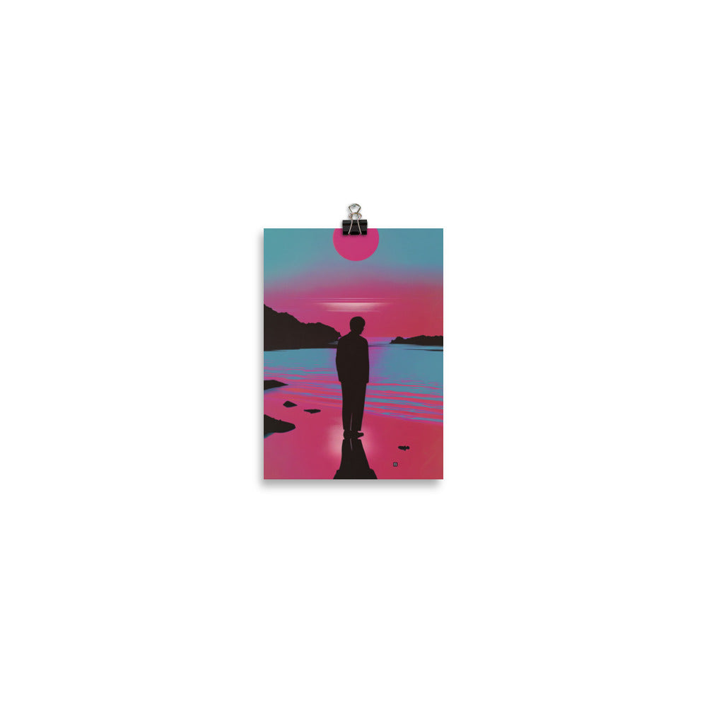 Man On Beach Poster