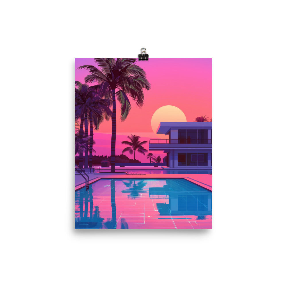 80s Miami Beach Front House Poster
