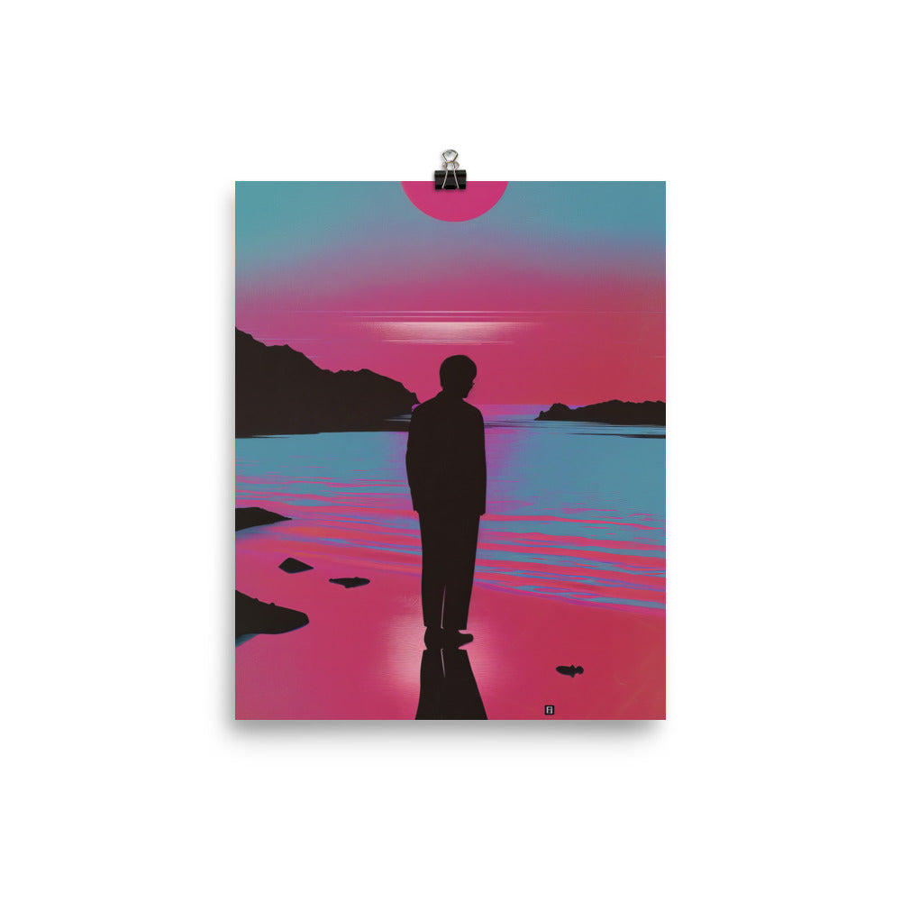 Man On Beach Poster