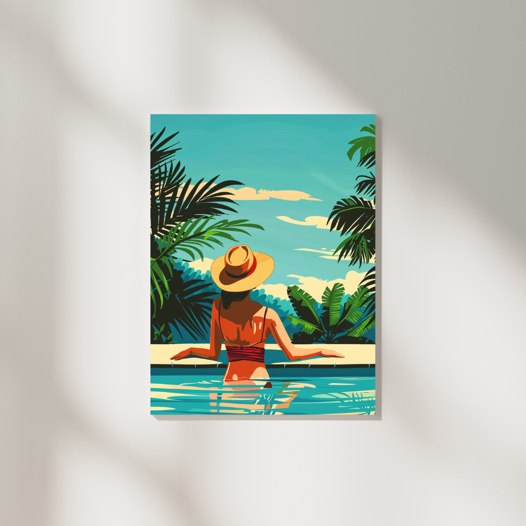 Lady In A Pool Poster