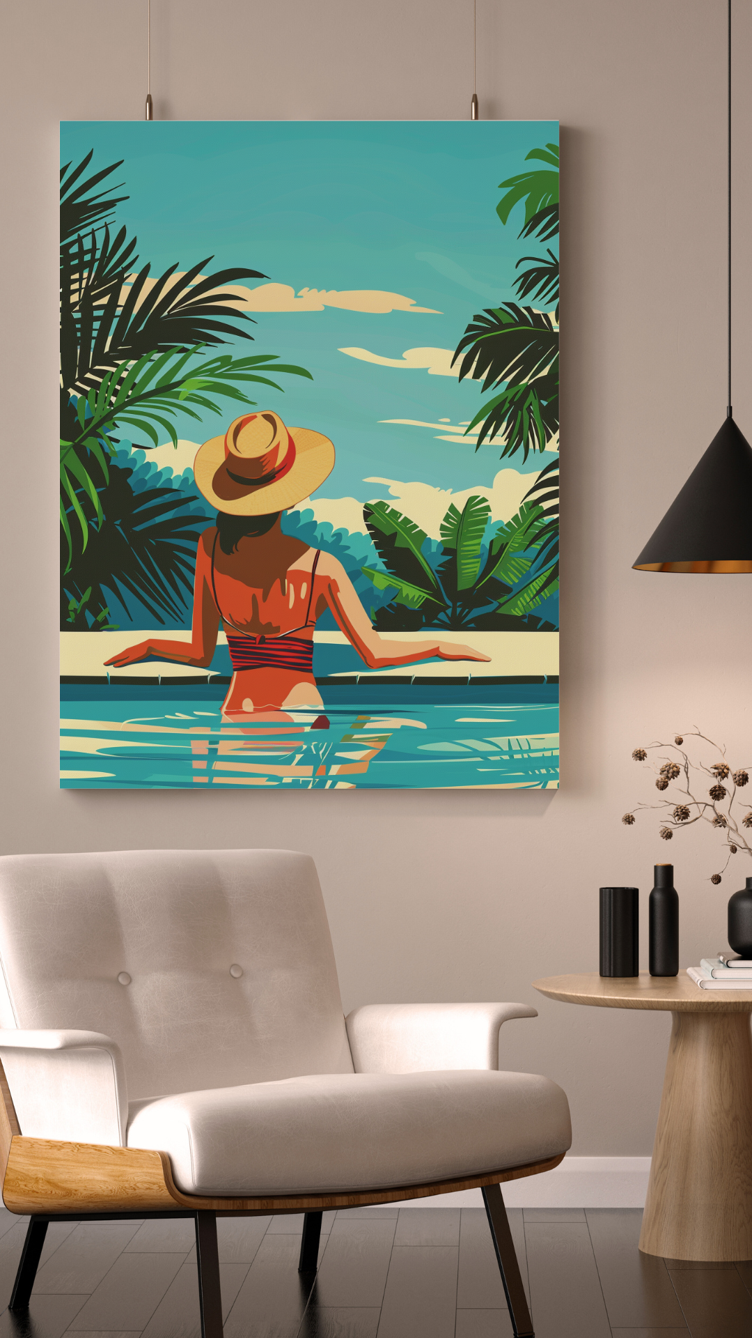 Lady In A Pool Poster