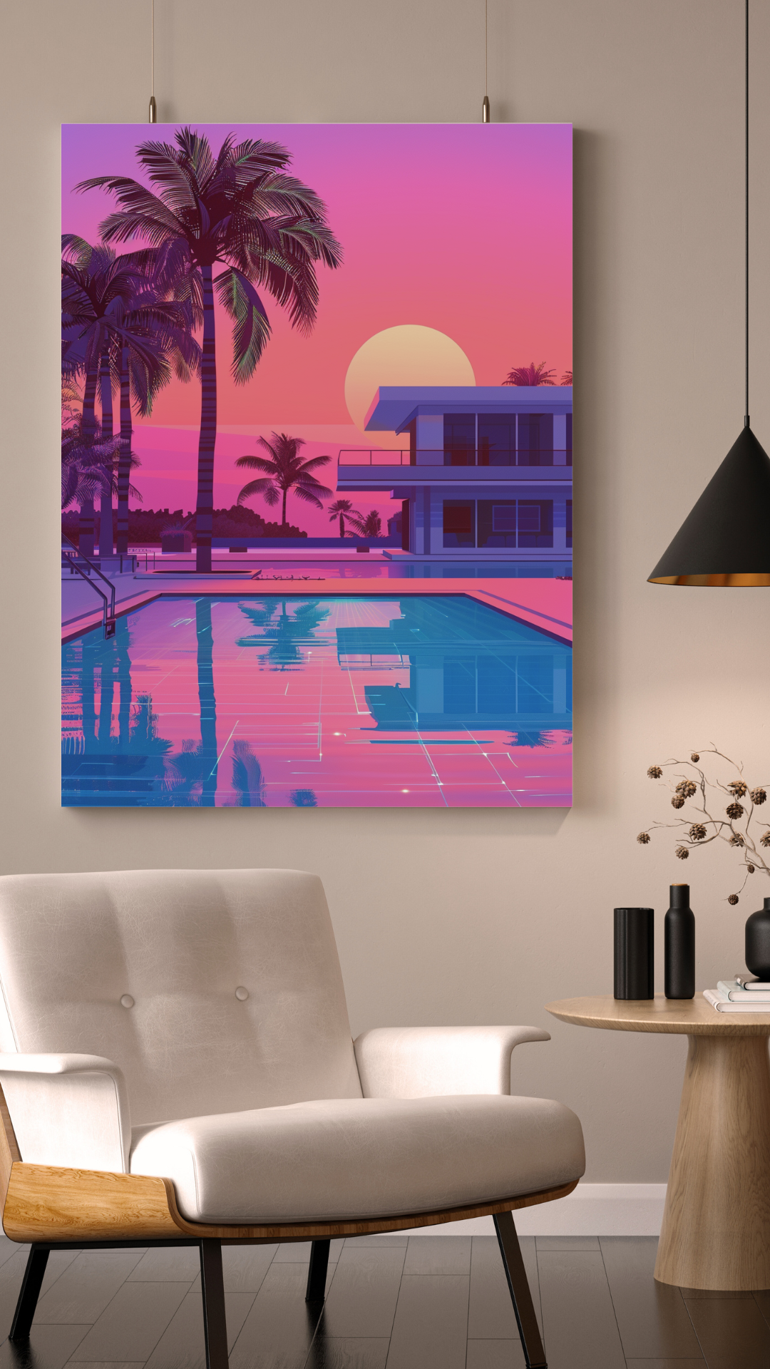 80s Miami Beach Front House Poster