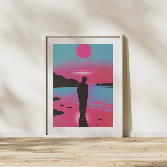 Man On Beach Poster