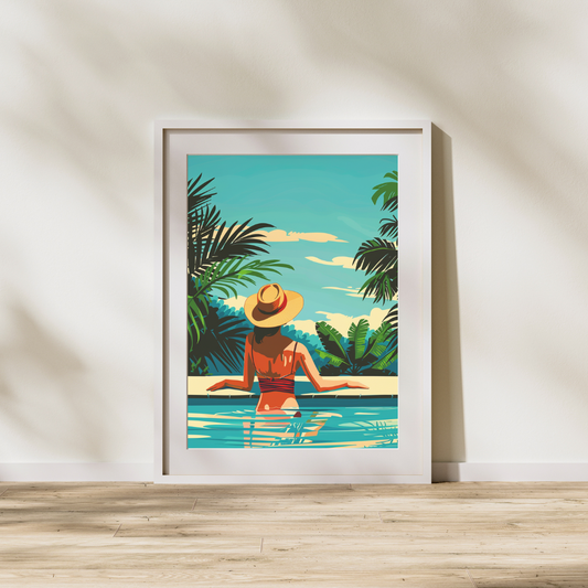 Lady In A Pool Poster