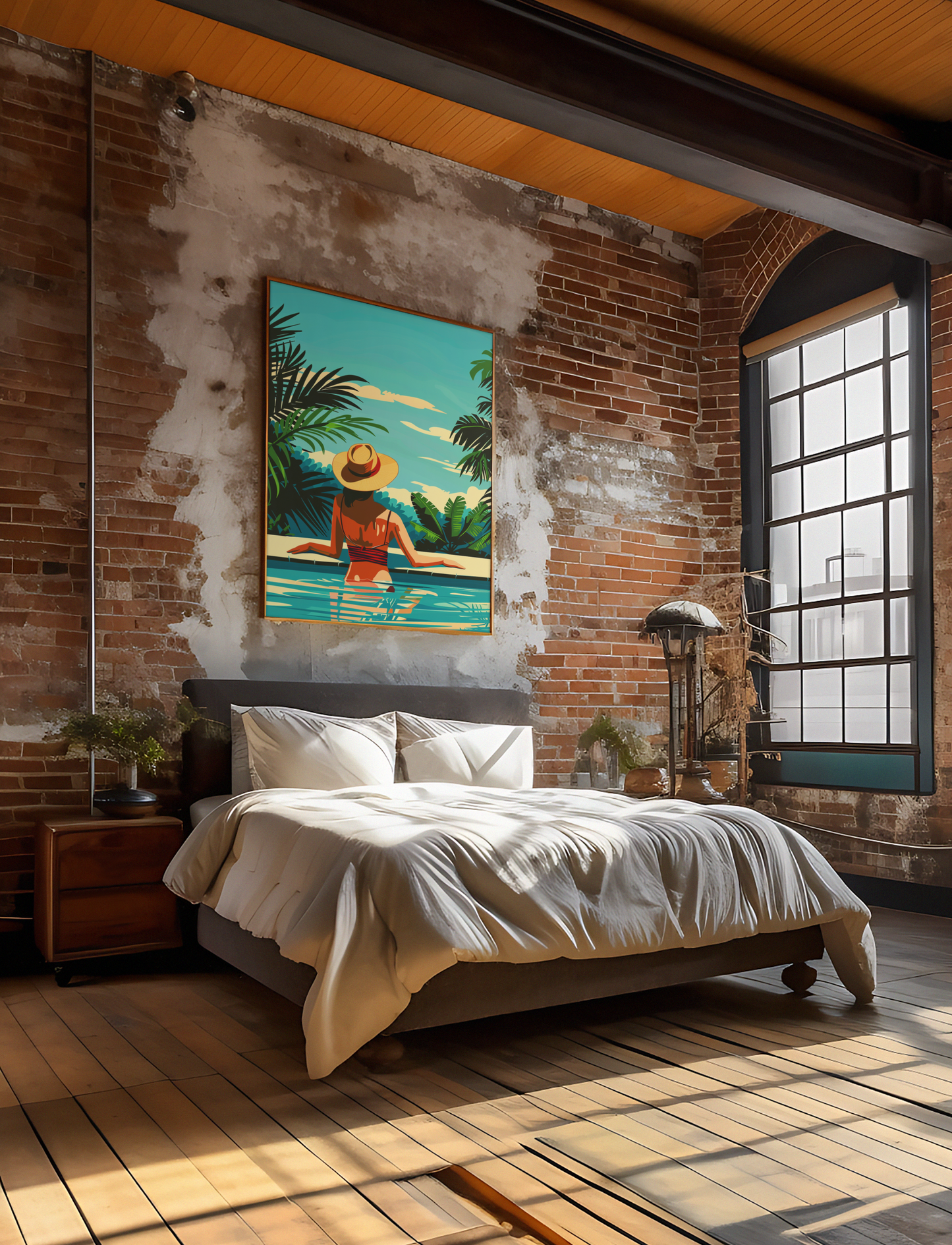 Lady In A Pool Poster