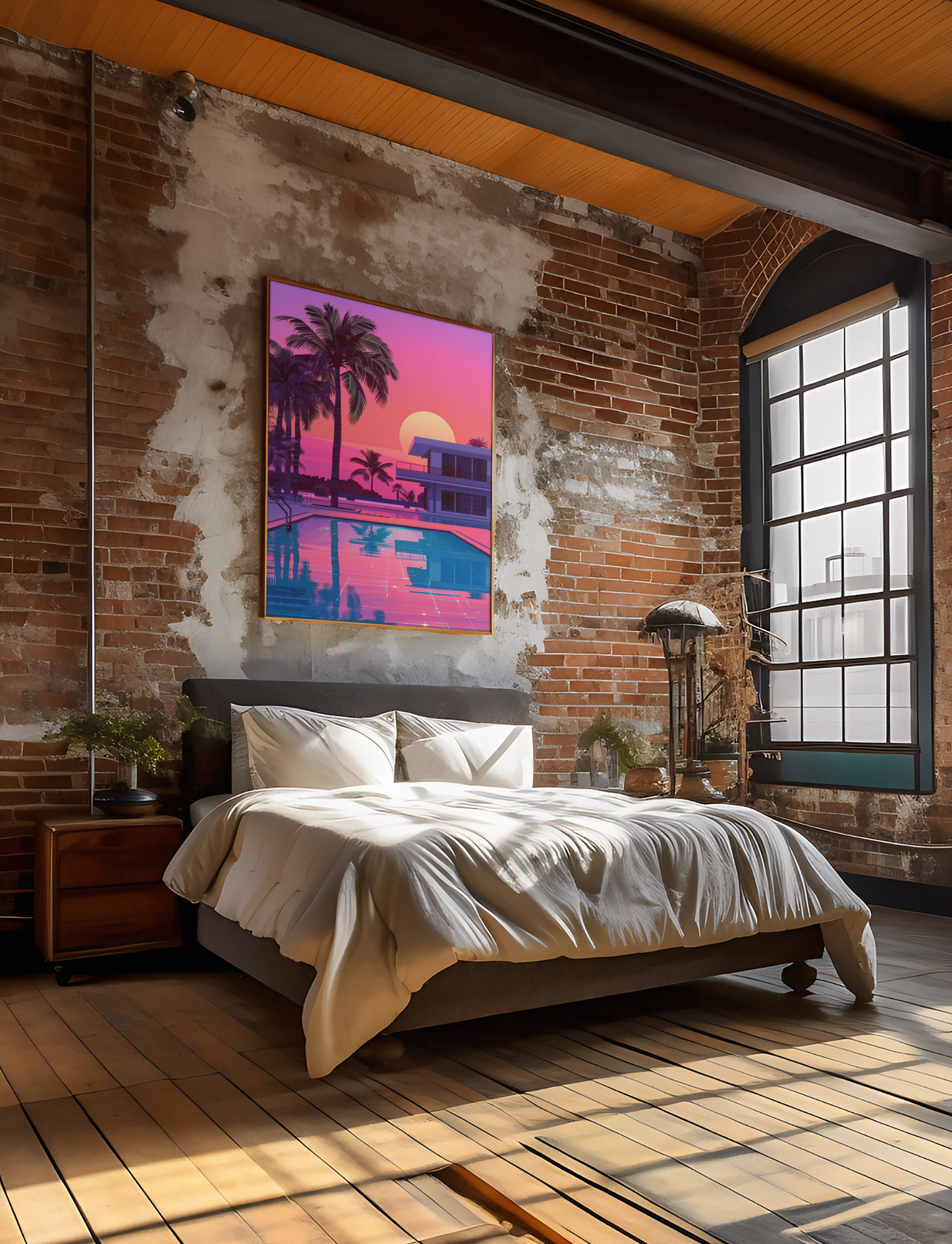 80s Miami Beach Front House Poster