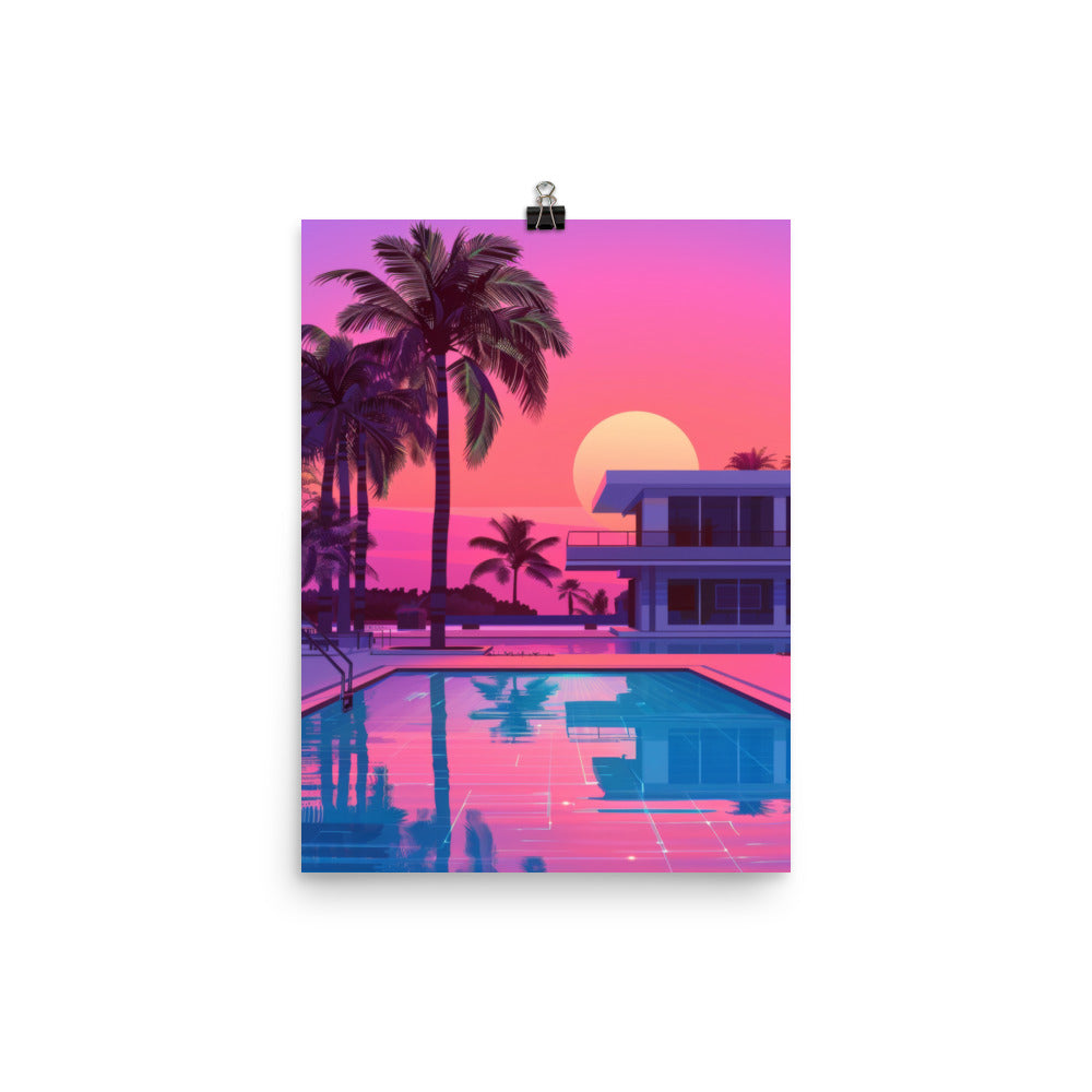80s Miami Beach Front House Poster