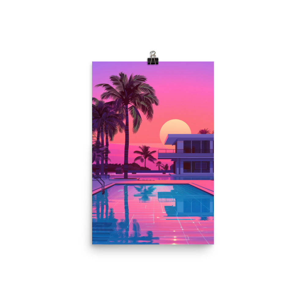 80s Miami Beach Front House Poster