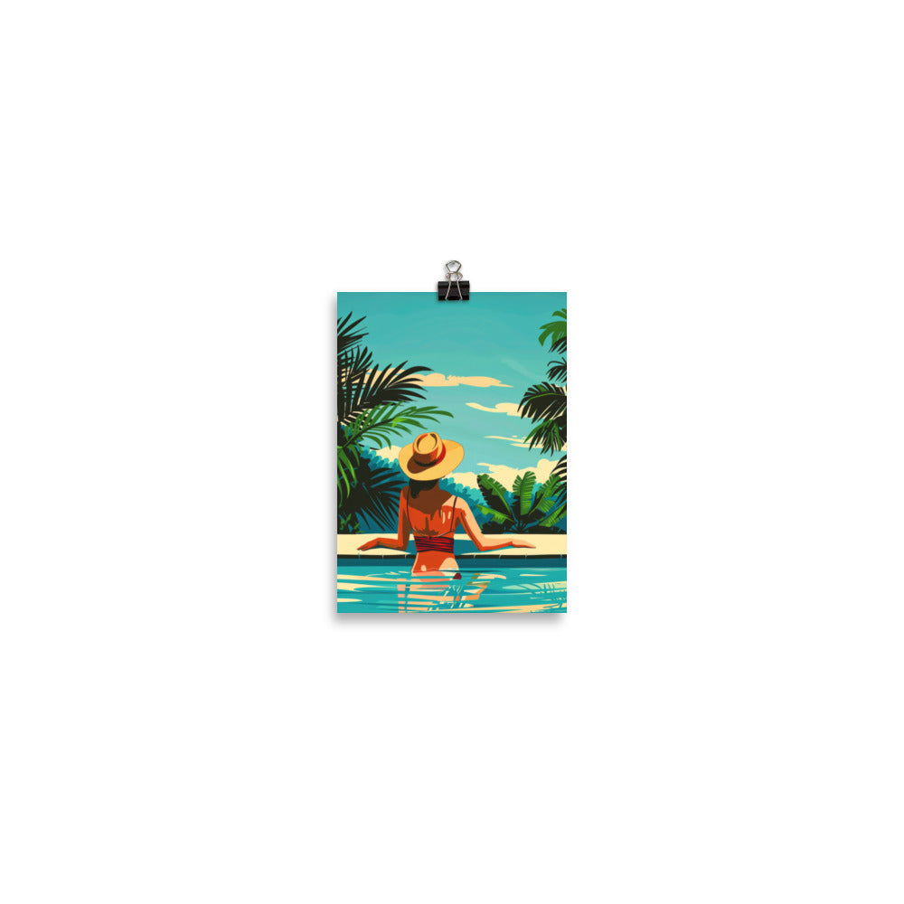 Lady In A Pool Poster