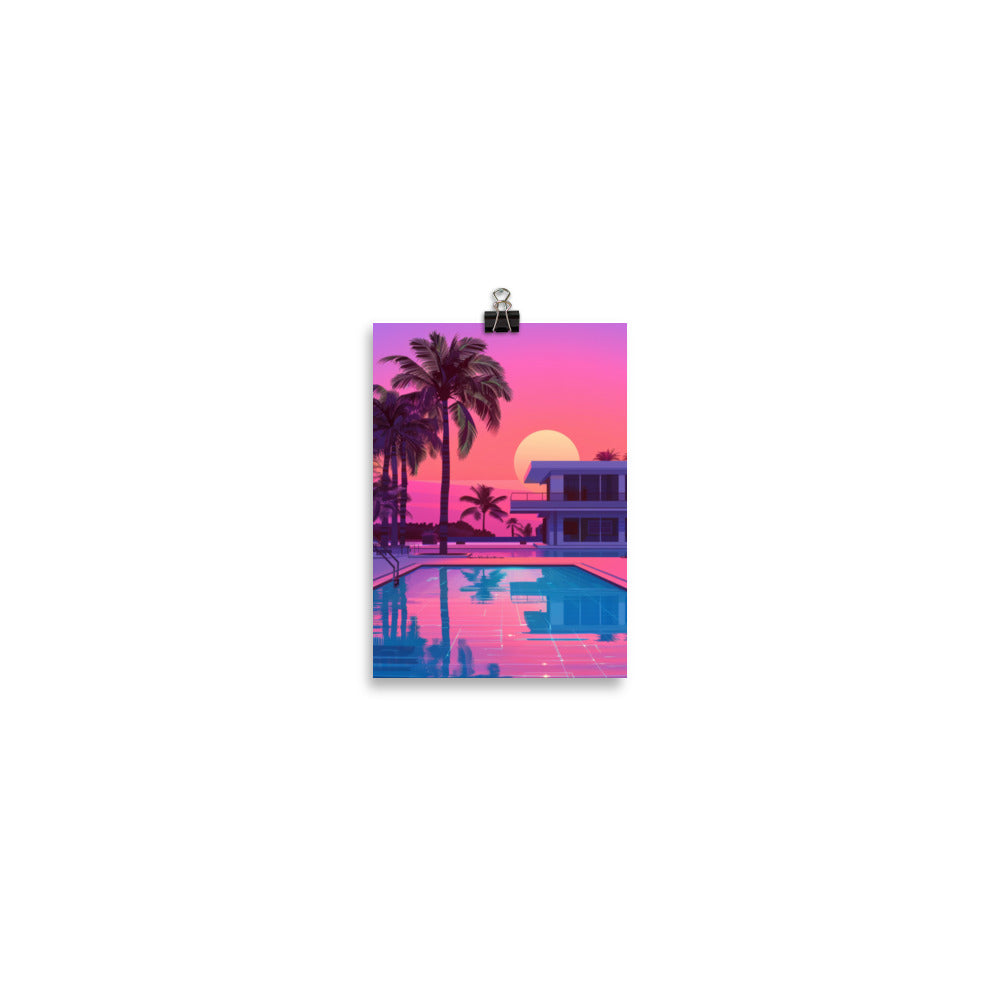 80s Miami Beach Front House Poster